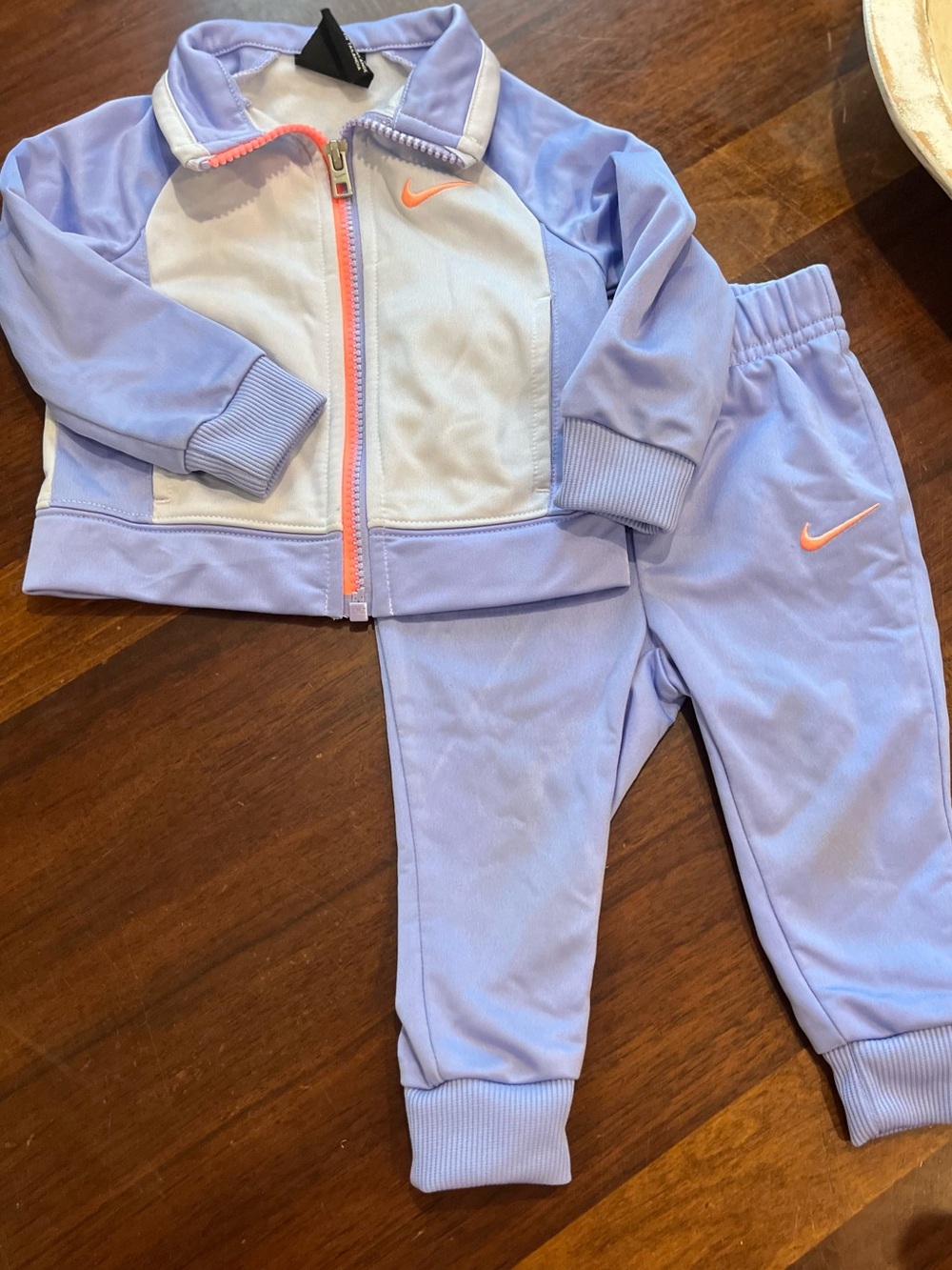 Nike Lavender Baby Track Jacket and Pants with Coral Accents